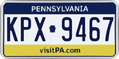 PA license plate KPX9467