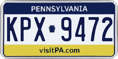 PA license plate KPX9472