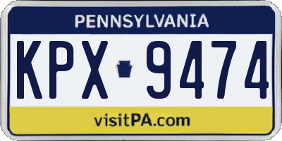 PA license plate KPX9474