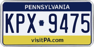 PA license plate KPX9475