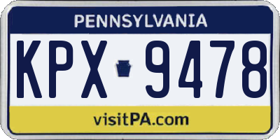 PA license plate KPX9478