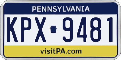 PA license plate KPX9481