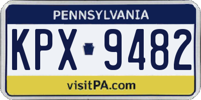 PA license plate KPX9482