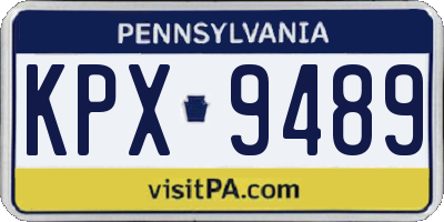 PA license plate KPX9489
