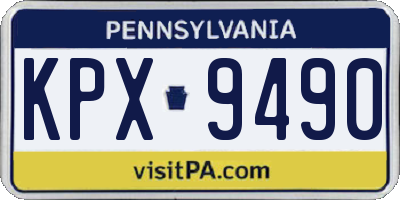 PA license plate KPX9490