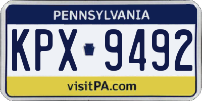 PA license plate KPX9492