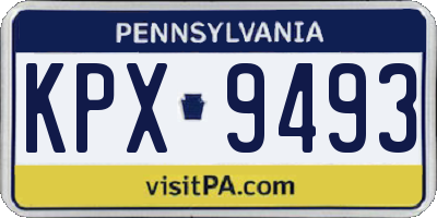 PA license plate KPX9493