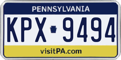 PA license plate KPX9494