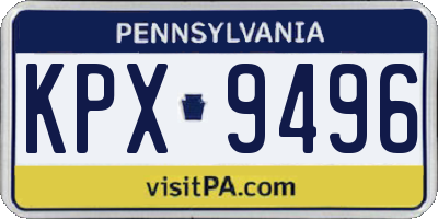 PA license plate KPX9496