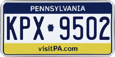 PA license plate KPX9502