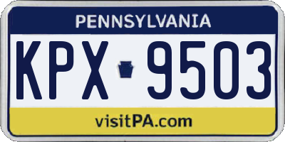 PA license plate KPX9503