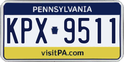 PA license plate KPX9511