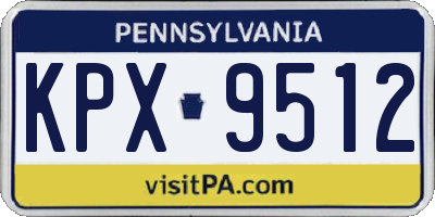 PA license plate KPX9512