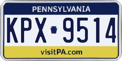 PA license plate KPX9514