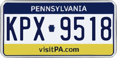 PA license plate KPX9518