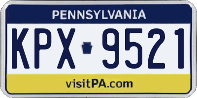 PA license plate KPX9521