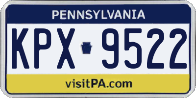 PA license plate KPX9522