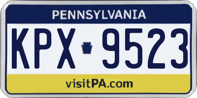 PA license plate KPX9523