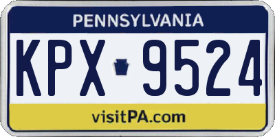 PA license plate KPX9524