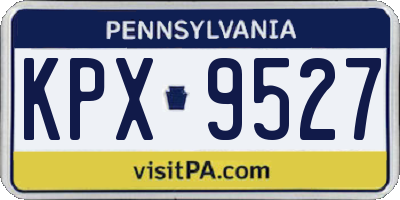 PA license plate KPX9527