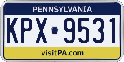 PA license plate KPX9531