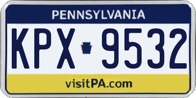 PA license plate KPX9532
