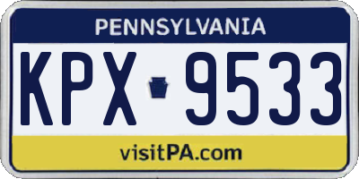PA license plate KPX9533