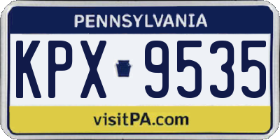 PA license plate KPX9535