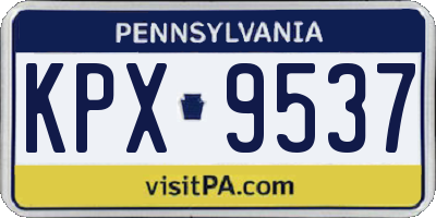 PA license plate KPX9537