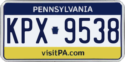 PA license plate KPX9538