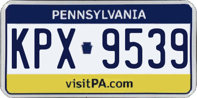 PA license plate KPX9539