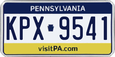 PA license plate KPX9541