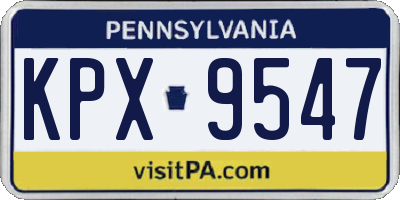 PA license plate KPX9547