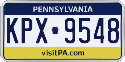 PA license plate KPX9548