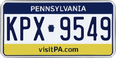 PA license plate KPX9549