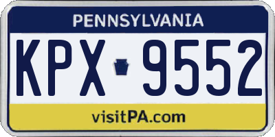 PA license plate KPX9552