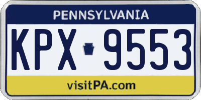 PA license plate KPX9553
