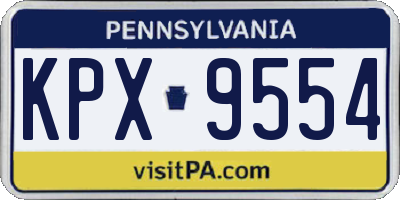 PA license plate KPX9554