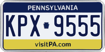 PA license plate KPX9555