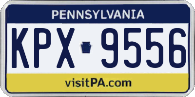 PA license plate KPX9556