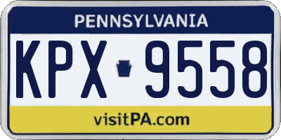 PA license plate KPX9558