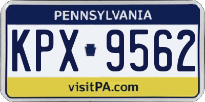 PA license plate KPX9562