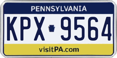 PA license plate KPX9564