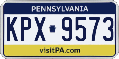 PA license plate KPX9573