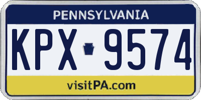 PA license plate KPX9574