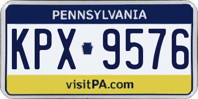 PA license plate KPX9576