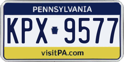PA license plate KPX9577