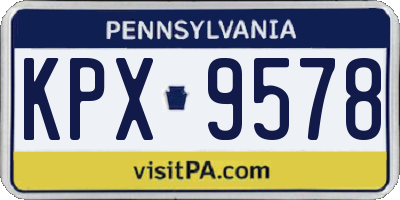 PA license plate KPX9578