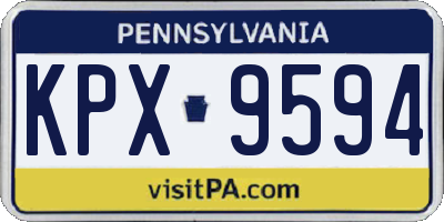 PA license plate KPX9594
