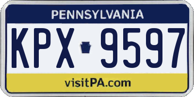 PA license plate KPX9597